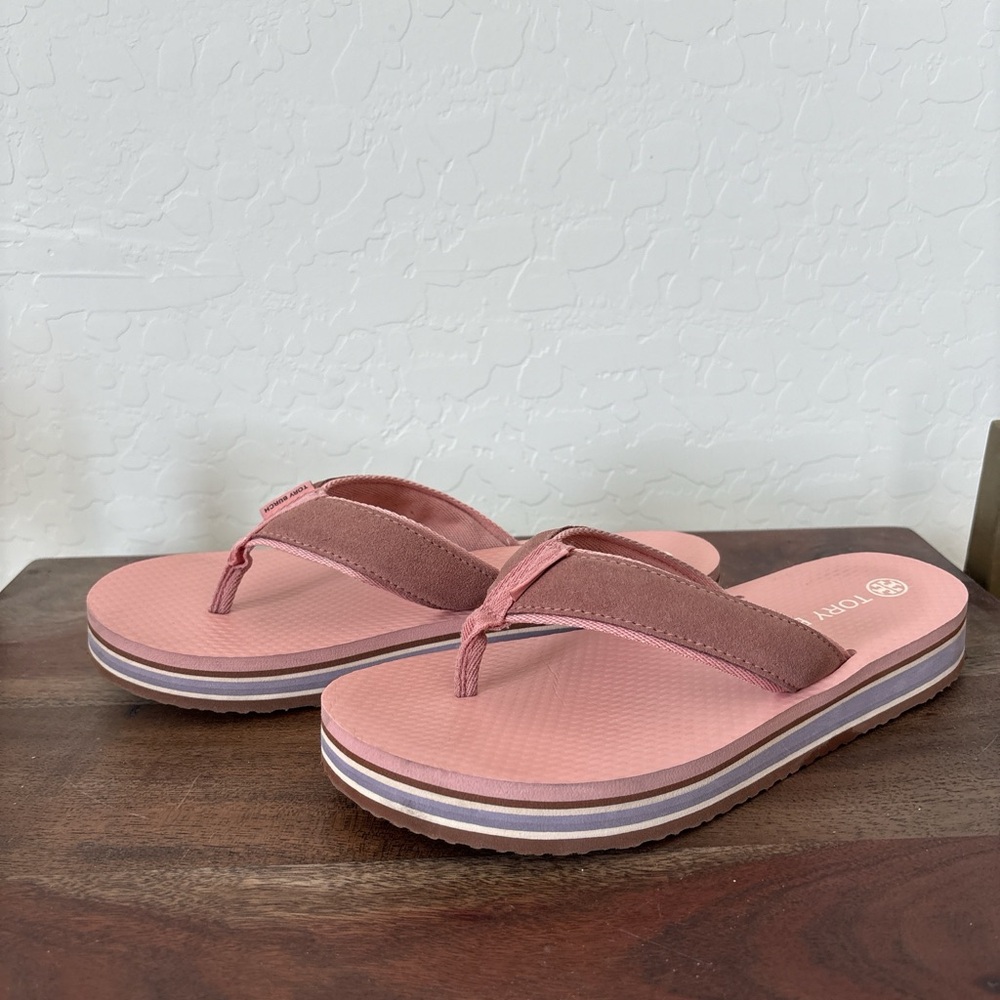 Tory Burch 70’s Platform Flip Flops, Pink, Size 9